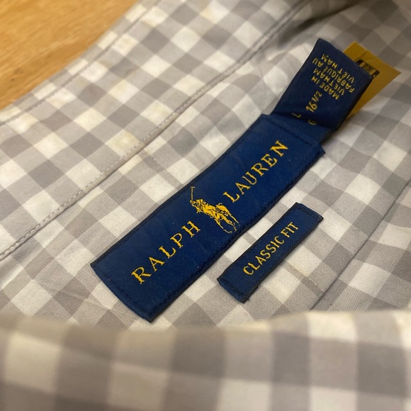 RALPH LAUREN Dress Shirt (Grey, 16.5, Cotton) - Picture 4 of 4